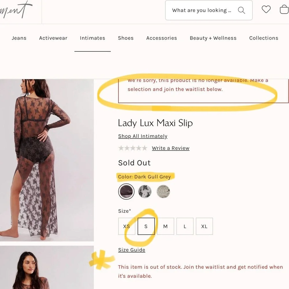 Free People nwt waitlist